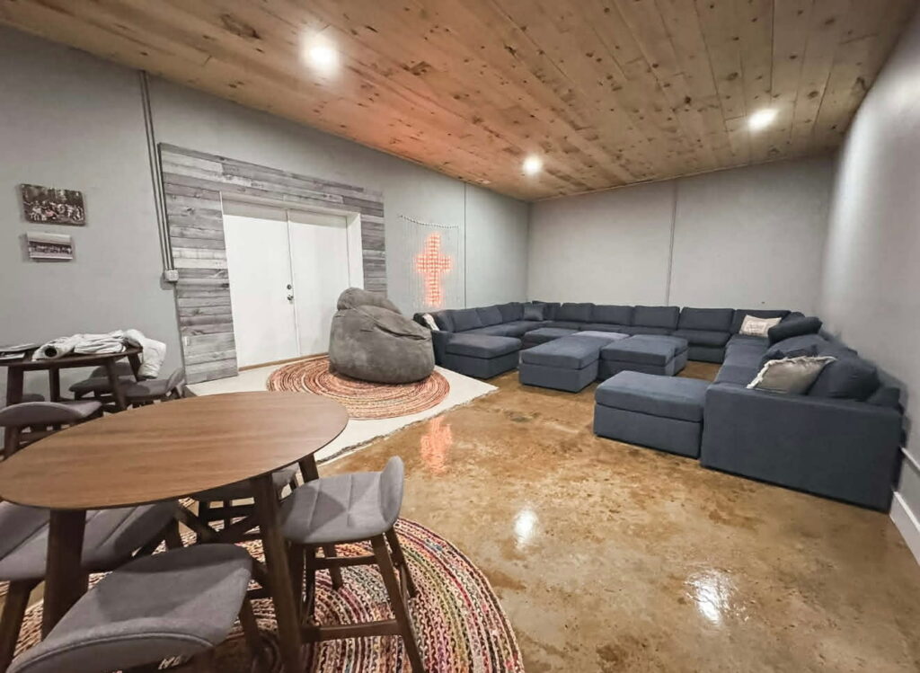 Basement concrete overlay project in Austin, TX
