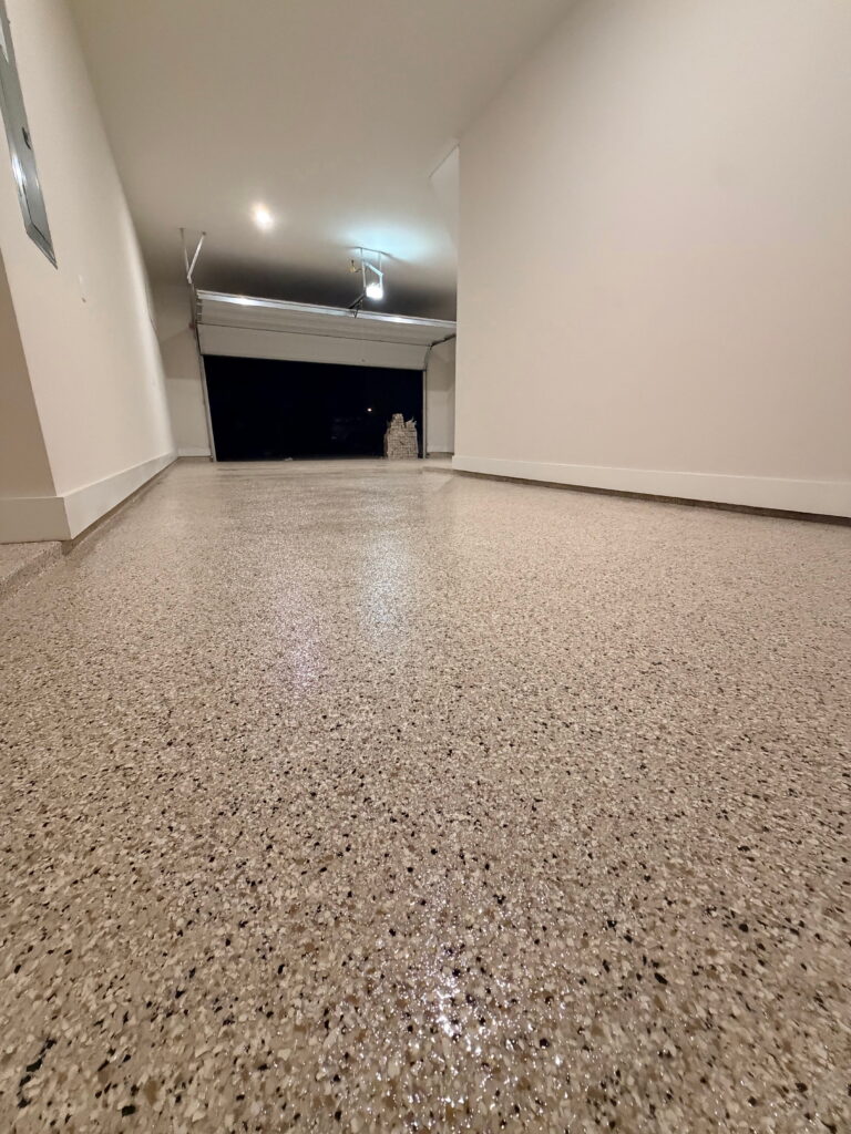 Garage epoxy flooring project in Cibolo, TX