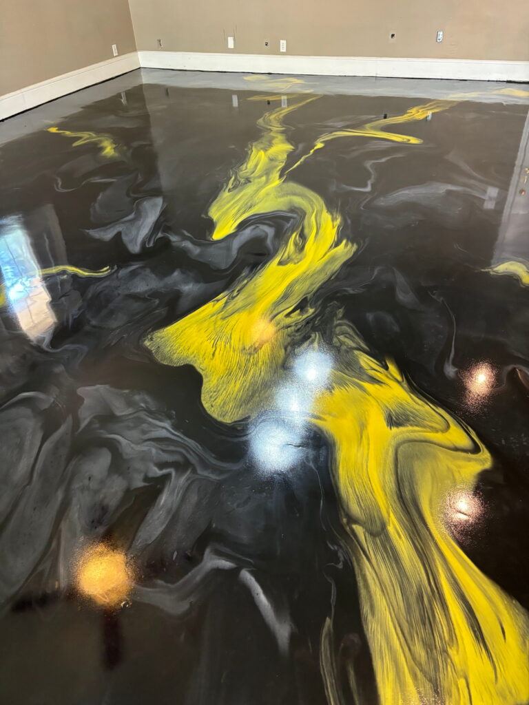 Commercial metallic epoxy flooring project in Boerne, TX