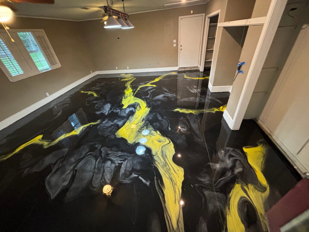 Commercial metallic epoxy flooring project in Austin, TX