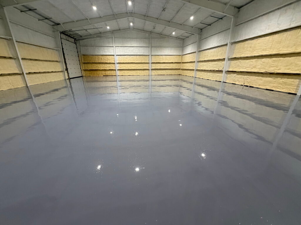 Warehouse concrete polishing project in Austin, TX
