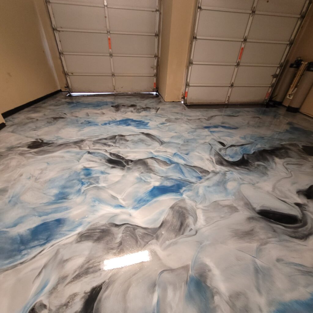 Luxury metallic epoxy flooring project in Alamo Heights, TX
