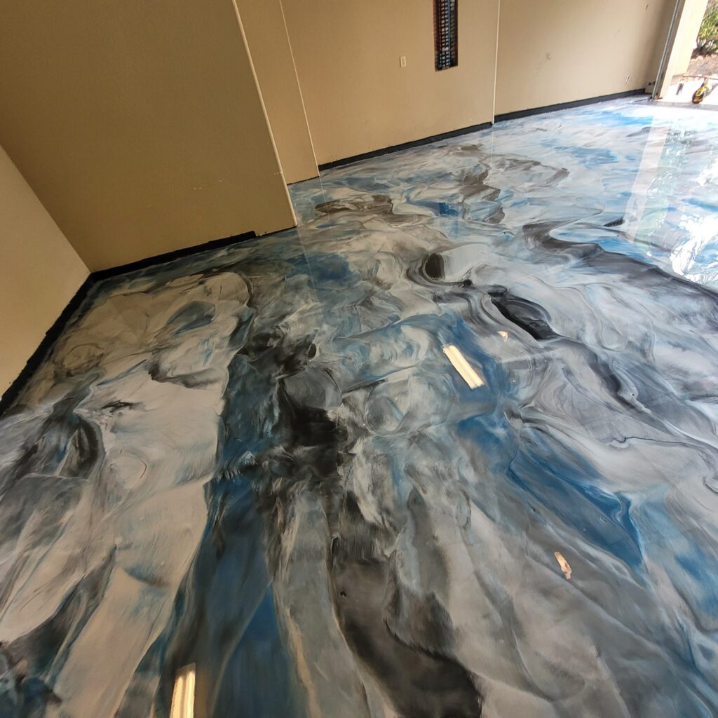 Luxury metallic epoxy flooring project in Shavano Park, TX