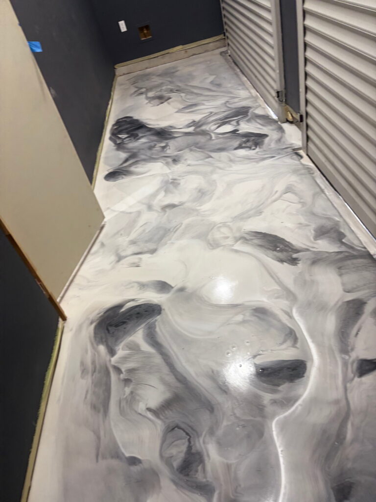 Metallic epoxy flooring project in Cibolo, TX