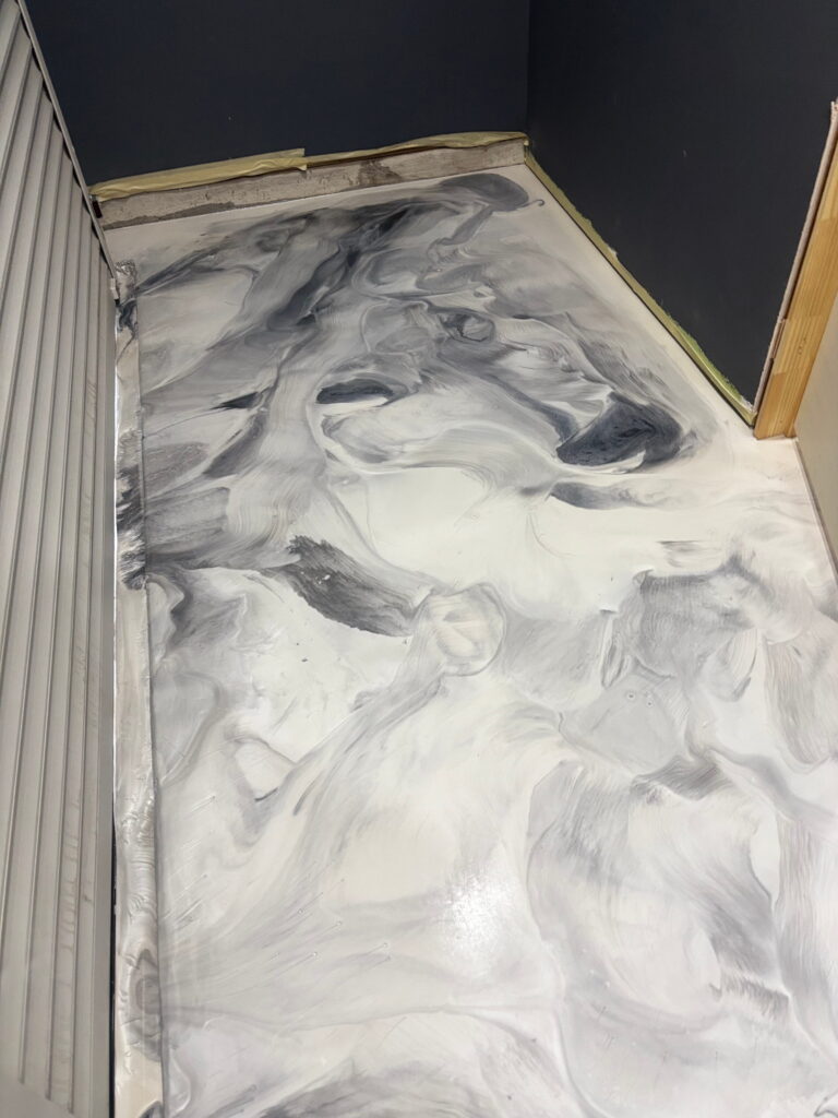 Metallic epoxy flooring project in New Braunfels, TX