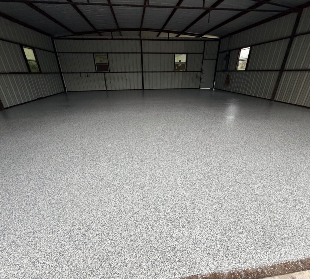Garage epoxy flooring project in San Antonio, TX