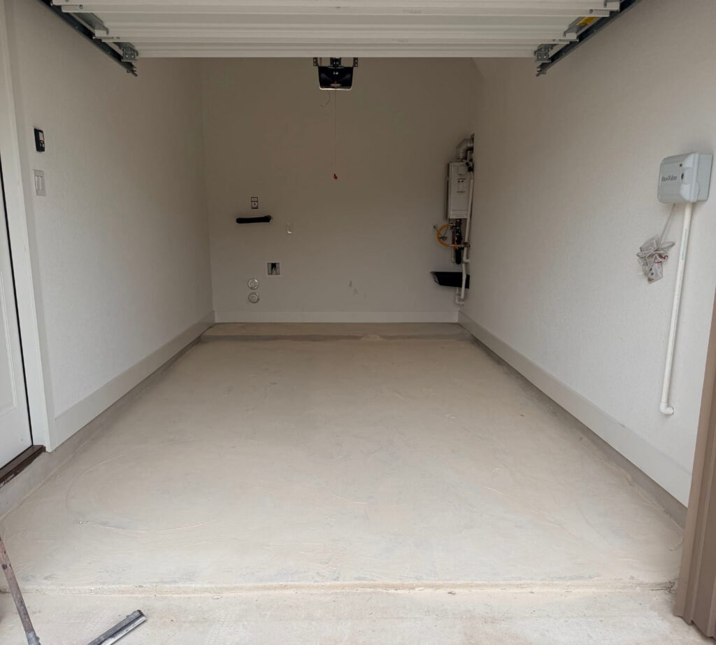 Garage epoxy flooring project in San Antonio, TX