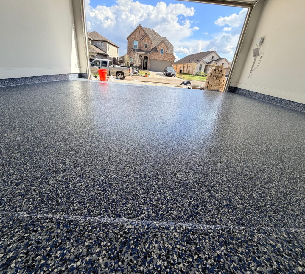 Garage epoxy flooring project in San Antonio, TX