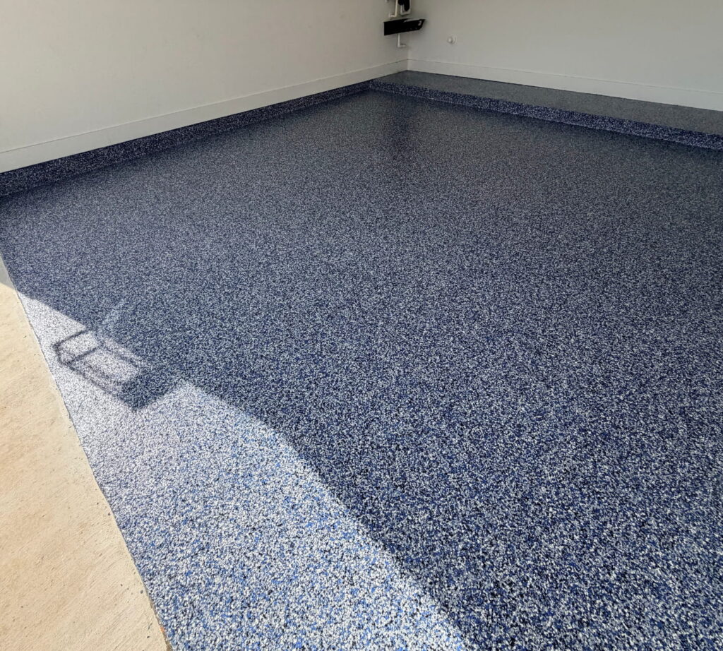 Garage epoxy flooring project in San Antonio, TX