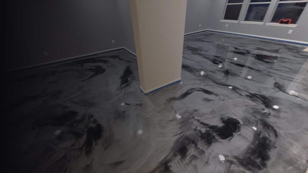 Commercial metallic epoxy flooring project in San Antonio, TX