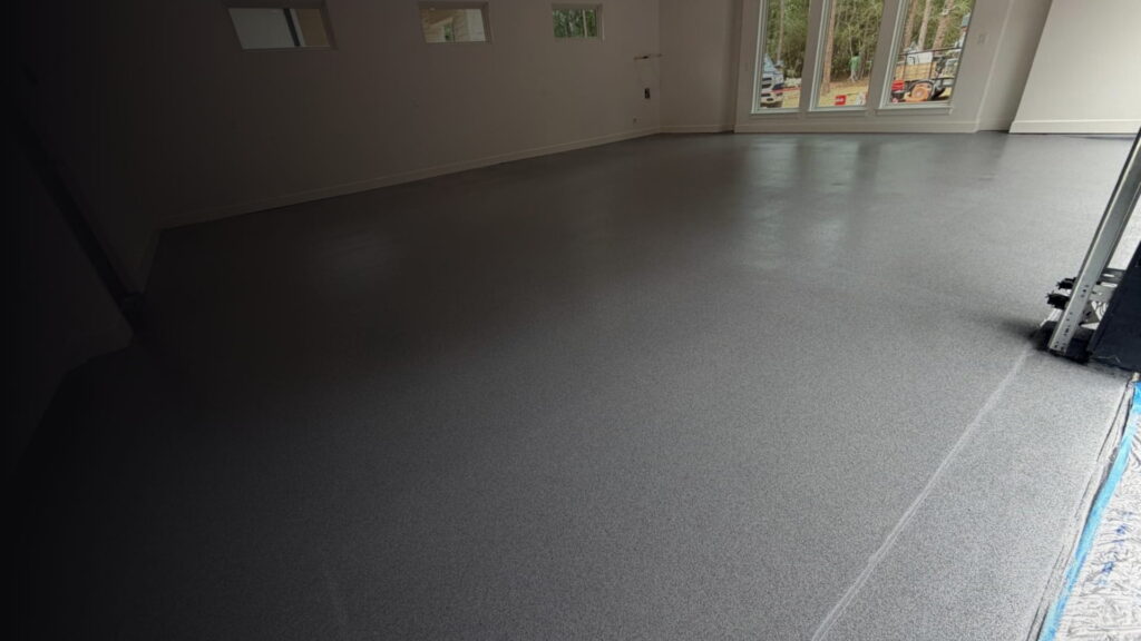 Garage quartz systems flooring project in San Antonio, TX