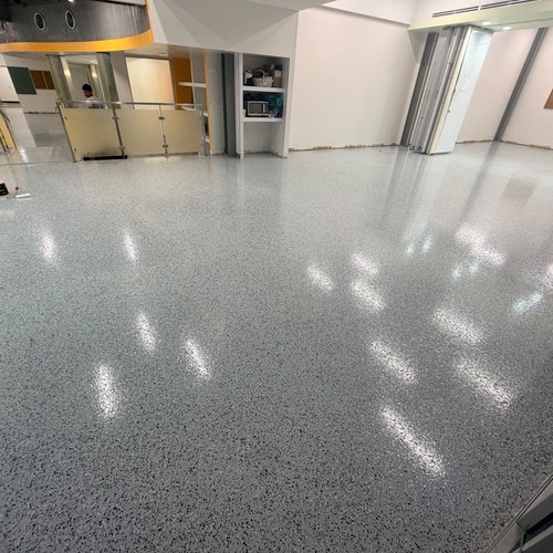 Flake epoxy flooring project in Austin, TX