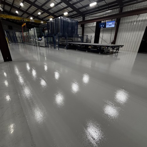 Auto shop epoxy flooring project in San Antonio, TX