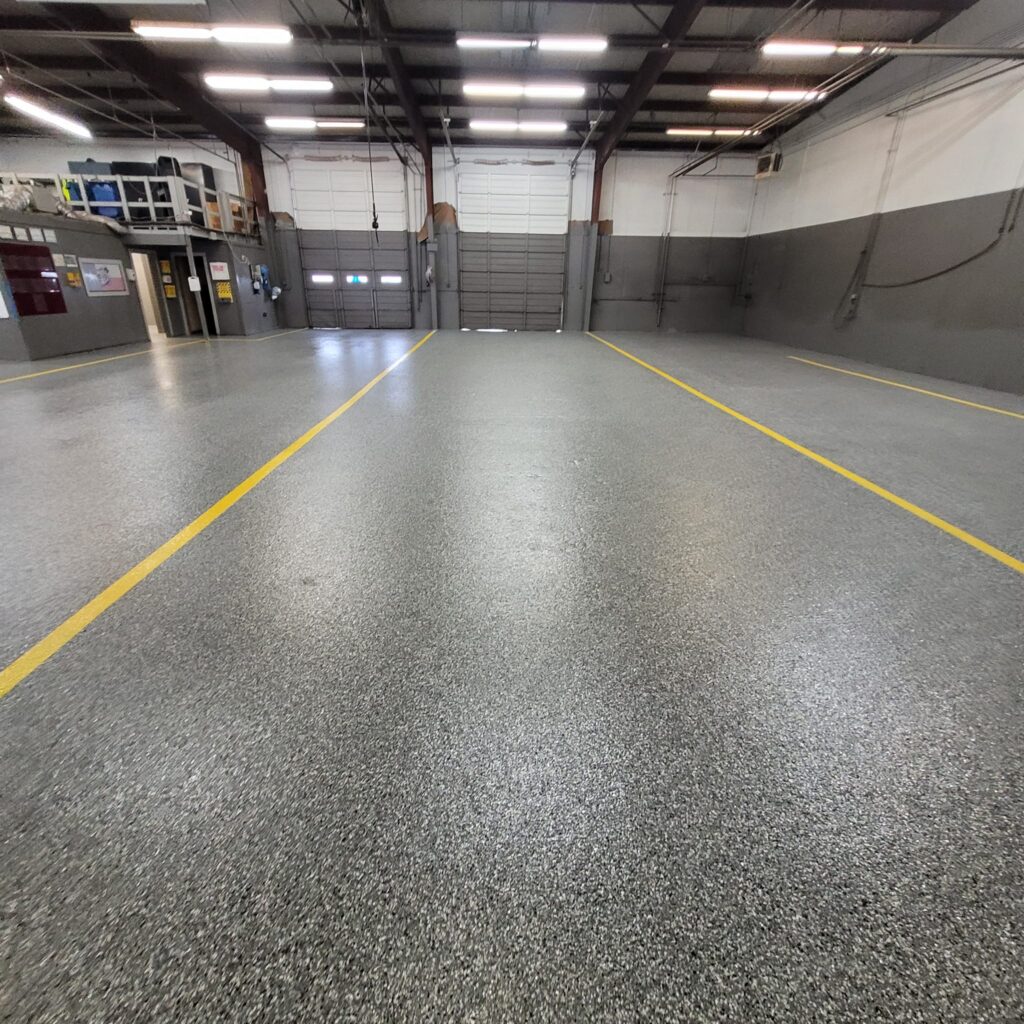Commercial electrical room epoxy flooring project in San Antonio, TX