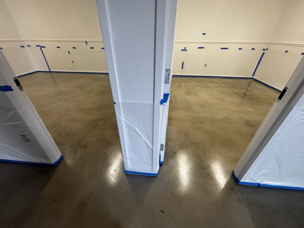 Commercial polished concrete buildout project in San Antonio, TX