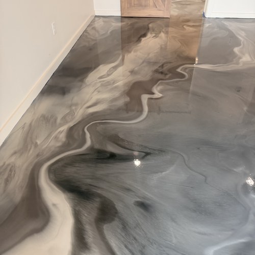 Metallic epoxy flooring project in San Antonio, TX
